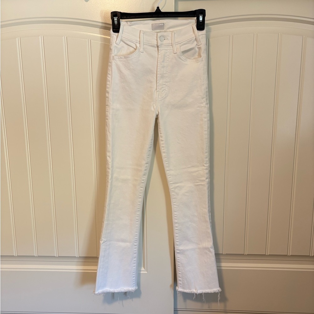 MOTHER The Hustler Ankle Fray Jeans in Fairest Of Them All white Size 24